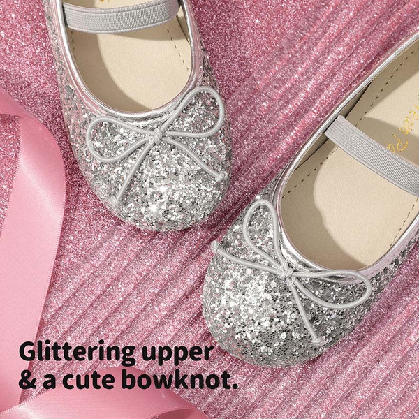 Girl's Ballerina Flat Shoes - SILVER - 2